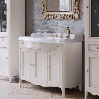 Тумба с раковиной Tw Veronica Simas AR874bix1 105x56, с 1отв., 2 верх.ящ. 3 распашные дверки, доводч. Blum, ручки Riflesso бронза, vintage VER5105-V+AR874bi*1 комплект