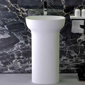 Раковина отдельностоящая Knief Prime 53х35х90 с выходом в пол, белый матовый 0600-012-01