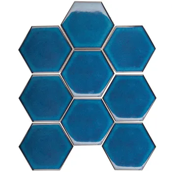 Керамическая мозаика Starmosaic Geometry Hexagon Big Deep Blue Glossy (jjfq80048) 256x2956 шт