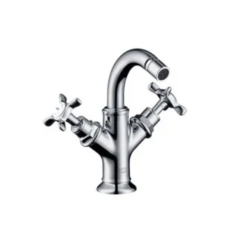 Axor Montreux, Смеситель для биде, с двумярукоятками, с донным клапаном, цвет: хром 16520000