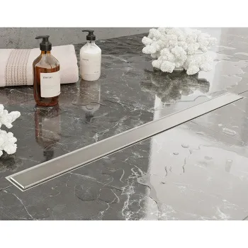 Трап душевой Plumberia Selection PS MODULAR 4x80 2устор. накладка из нерж.стали, комбинир.затвор с горизонт. Выпуском Ду 50мм,40л/мин, браш.нерж.сталь, PSM80MT