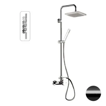 Душевая система Remer Energy черный брашированный хром (CFP) EY37X7SS9SSCFP