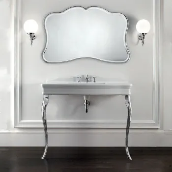 Консоль Devon&Devon Colette 109х57хh85/95 керамич. раковина. c 1отв белый с 2-мя ножками хром DECOLETTEBI1FGCR