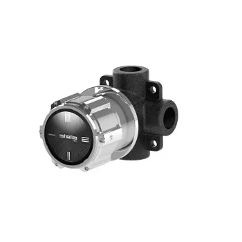 Встраиваемый переключатель для душа Stella Timeaster 0/153 на 2 выхода, круглая ручка d=65 хром, ручка черная TL 01202 CR00N