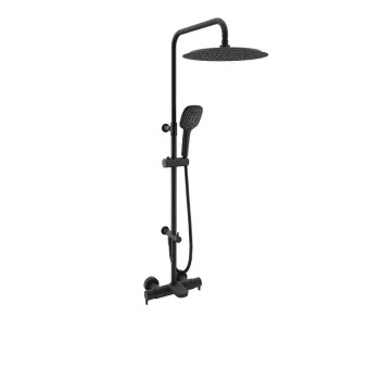 Душевая система Ramonsoler Blautherm термостатическая с изливом и с регулировкой высоты черный 945613RP300NM