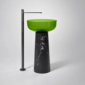 Раковина на пьедестале Antonio Lupi Albume 48х65, без отв., Cristalmood, Lime/Nero Marquinia А0002423365