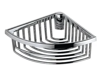 Угловая корзинка для губки Keuco 24944010100 съёмная, со скрытым креплением, глубокая, хром