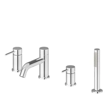 Смеситель для ванны набортный с изливом Newform Xt в комплекте руч. душ, шланг, хром 4280C.21.018