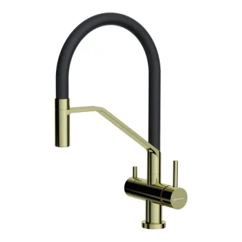 Смеситель для кухни Omoikiri Akeno LG-BL светлое золото/черный 4994546