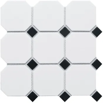Керамическая мозаика Starmosaic Geometry Octagon Big White/black Matt (gtpl61466/cla006) 300x3006 шт