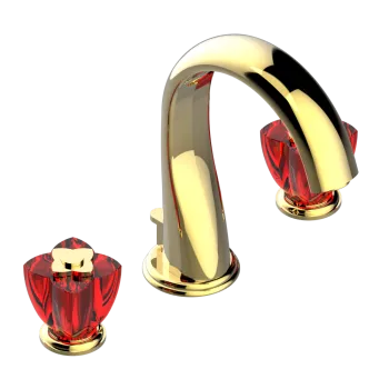 Смеситель для раковины THG Petale De Cristal Rouge U6C-F01-151 полированное золото