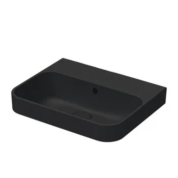 Duravit Happy D.2 Plus Раковина 500х400мм с переливом,  без отв под смес, с креплением,  выпуск с керам. покрытием цвет Anthracite matt