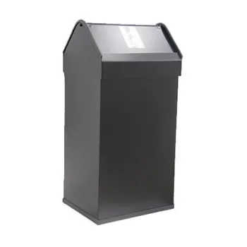 Контейнер для мусора Nofer прямоугольный из окрашенной стали чёрный 40 л. 14118.2.N