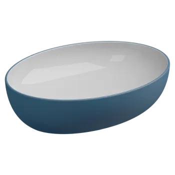 Раковина накладная биколор 55x42 см GSG Ceramic Design Easy EALAVOV55BI000/027 White/Denim Matt