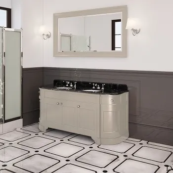 Тумба под раковину Devon&Devon Double Season 180х56х84.5 с мраморной столешницей warm grey / nero marquinha EFSEASONWGNE1800