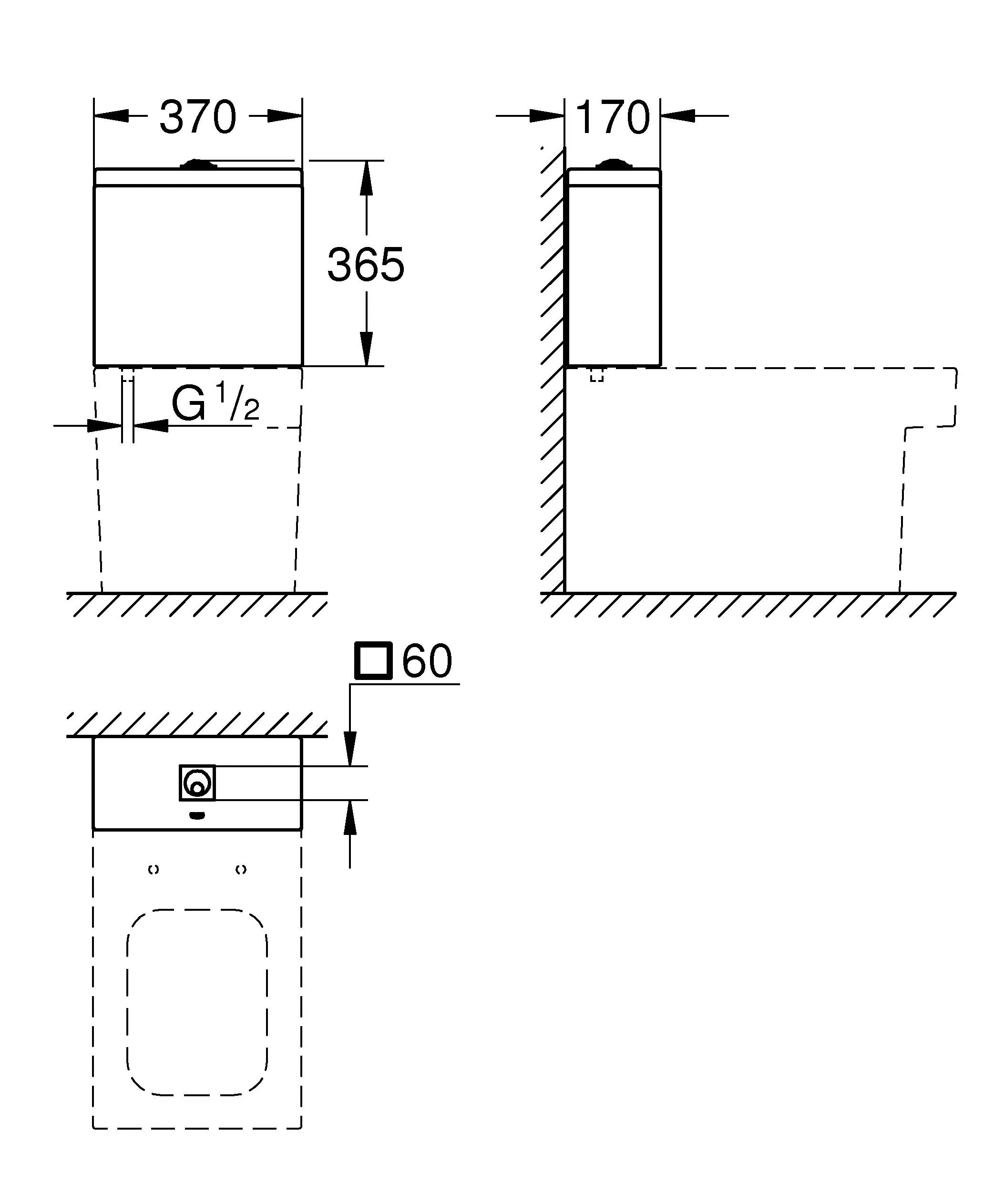 Бачок для унитаза Grohe Cube Ceramic 39490000 подвод снизу бачка