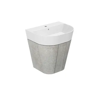 Тумба подвесная для раковины Azzurra Forma 65, с 2 дверцами, 60х47х50, cement MBF 65S С