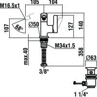 Смеситель для биде LAUFEN Curvepro 3.4170.1.004.111.1 - хром