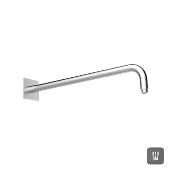 Держатель верхнего душа настенный Almar 45 с квадратным отражателем, gun metal 316 brushed pvd E021104.GM316