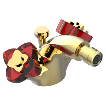 Смеситель для биде THG Petale De Cristal Rouge U6C-F01-3202 полированное золото