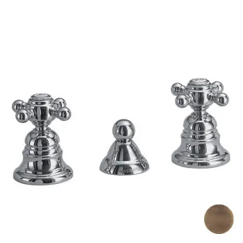 Смеситель для биде Fima Carlo Frattini Elizabeth на 3 отверстия, без излива, с донным клапаном, бронза F5102BR