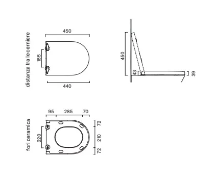 Сиденье для унитаза 45×35 Catalano SFERA Bianco lucido 0551000001