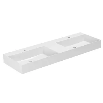 Двойная раковина подвесная Azzurra Elegance Squared 142х45см c 1 отв. под смеситель, белый ELLP14245DQMBI*2