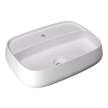 Раковина накладная Alice Nur 60x45xВ15 Plan, с отверстием под смеситель, белый глянцевый, 33210101