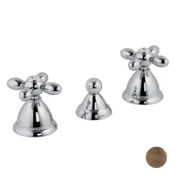 Смеситель для биде Fima Carlo Frattini Olivia на 3 отверстия, без излива, с донным клапаном, бронза F5032BR