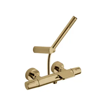 Смеситель термостатический Ramonsoler Tzar для ванны (каскад) с душевым комплектом золото 343901DOC
