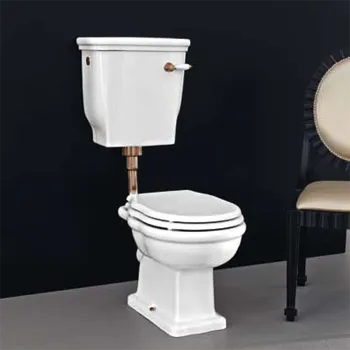 Унитаз напольный Artceram Hermitage HEA013 72 с крепежом в комплекте, белый/бронза