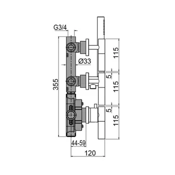Встраиваемая часть смесителя из стены Falper Gi6, GI600000000SP