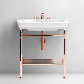 Металическая структура Quadra Artceram Civitas 55х44хh80,5, полка сетка, напольная, розовое золото CIA002 77 rosa oro