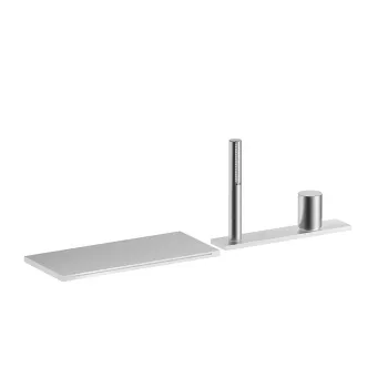 Смеситель на борт ванны Fantini Milano на 4 отв, с ручн.душем, излив 115, матовая натуральная сталь 31 93 3065