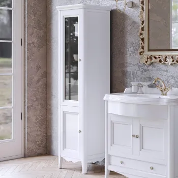 Пенал Tw Veronica 50.2/45x40/37.4xh172, 2 распашные дверки, доводчики Blum, петли слева-SX,, bianco, ручки riflesso бронза VER2050S-B