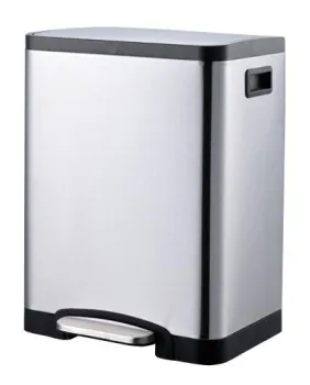 Контейнер для разделения мусора Nofer прямоугольный с педалью 30 литров (15лх2) 09112.S