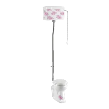 Напольный унитаз Burlington Bespoke/floral P2 BOTA розовый
