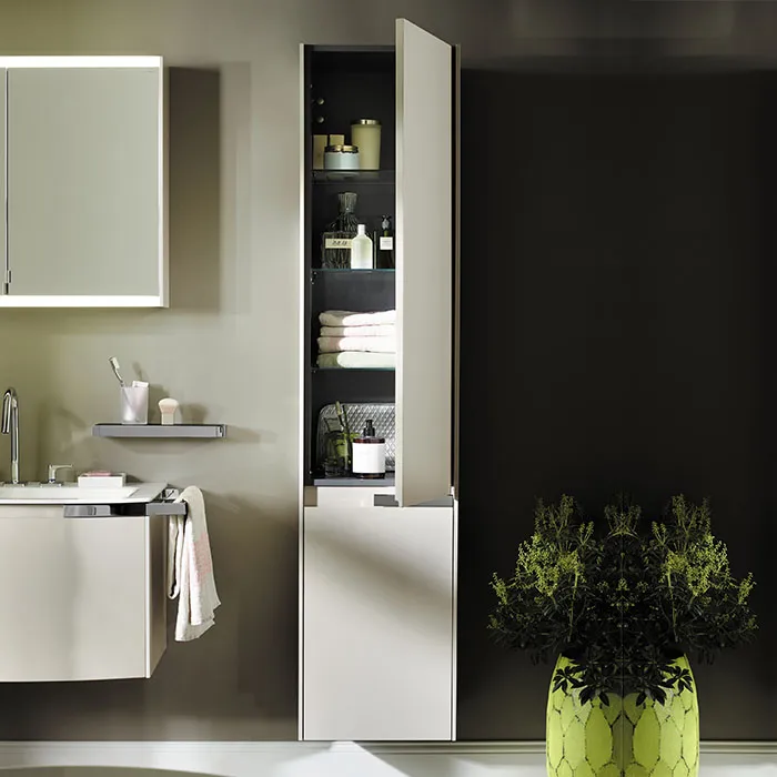 Burgbad Yso Шкаф подвесной 40x35x176 см, цвет: песочный глянцевый HSHB040 L F2141