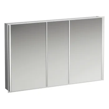 LAUFEN FRAME 25 Зеркальный шкаф 1200х150х750 мм., 3 двери, LED подсветка, подсветка снизу, сенсорный выключатель, 2 розетки, цвет Mirror