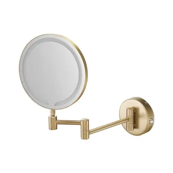 Косметическое зеркало с подсветкой и увеличением Benesque Lumiere 70011104 латунь брашированная