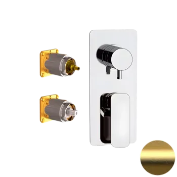 Смеситель для душа Daniel Tiara TA612D3KBDP золото брашированное