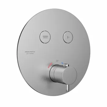 Встраиваемый термостатический кнопочный смеситель для душа ETERNA Kerama Marazzi на 2 пот. нержавеющая сталь 70426EXKM.50.050