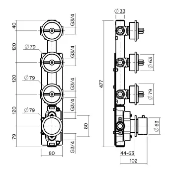 Встраиваемая часть QuadroDesign   IN0050