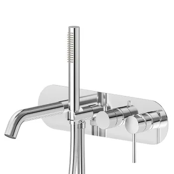 Смеситель для душа Newform Xt излив 169, ручной душ, кронштейн, на декоративной пластине, для 31031, хром 4272E.21.018