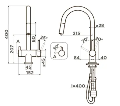 Смеситель для кухни Omoikiri Akita S Lg 4994350