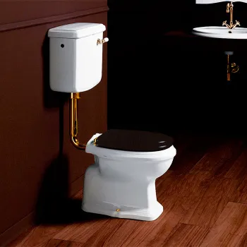 Низкая труба с механизмом слива Simas D23oro золото