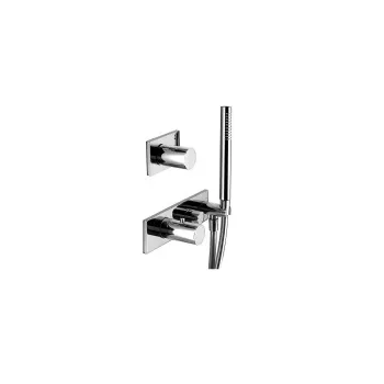 Термостат для душа Fantini Milano на 2 источника, 3/4'', наружная часть, матовая натуральная сталь 31 93 4712B