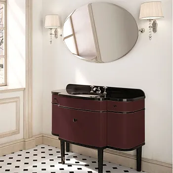 Тумба под раковину Devon&Devon Music 120,5 МДФ снаружи высокогл.лак Мраморная столешница цвета nero assolutoтумба, CREAM A/CREAM