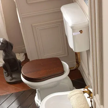 Бачок подвесной Kerasan Retro 107201 для низкой трубы, для унитаза 1011/1010, с боковым отверстием для ручки, без трубы и механизма слива, белый