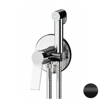 Смеситель с гигиеническим душем Remer Slash & Dot Slash черный матовый SL65WNO